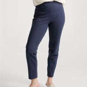 Quince Navy Ultra Stretch Ponte Pintuck Straight Leg Pants